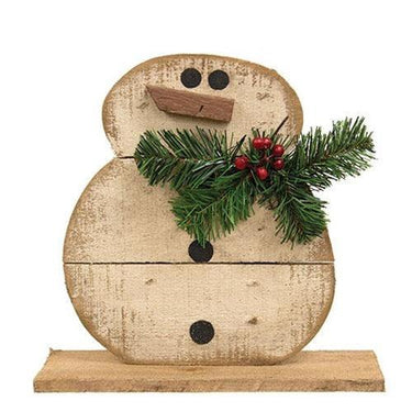 Horizontal Pallet Snowgirl on Base - The Fox Decor